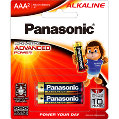 Pin Panasonic AAA ALKALINE LR03T/2B-V 2 viên (cỡ 3A), pin kiềm (12 vỉ/ hộp)