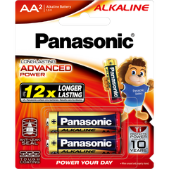 Pin Panasonic AA ALKALINE LR6T/2B-V 2 viên/ vỉ (cỡ 2A), pin kiềm (12 vỉ/ hộp)