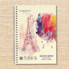 Sổ vẽ lò xo Takeyo 8523 B5 50 tờ 160gsm, tập vẽ, vở vẽ