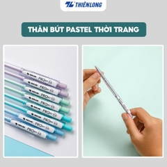 Bút bi Thiên Long TL-105 PRO 027 cán màu pastel 0.5mm (20) - Mực xanh/ đỏ/ đen - Bút bi TL105