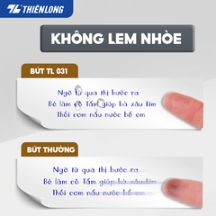 Bút bi Thiên Long TL-031 0.5mm (20) - Bút bi nét nhỏ TL031 Mực xanh/ đỏ/ đen