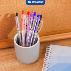 Bút bi Thiên Long TL-027 0.5mm (20) - Mực xanh/ đỏ/ đen/ tím TL027