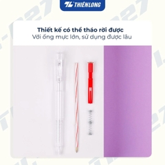 Bút bi Thiên Long TL-027 0.5mm (20) - Mực xanh/ đỏ/ đen/ tím TL027