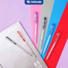 Bút bi Thiên Long TL-027 0.5mm (20) - Mực xanh/ đỏ/ đen/ tím TL027