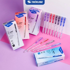 Bút bi Thiên Long TL-027 0.5mm (20) - Mực xanh/ đỏ/ đen/ tím TL027