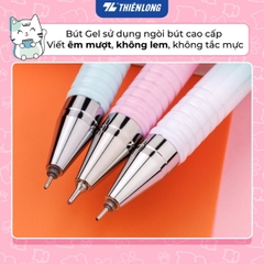 Bút gel Thiên Long Điểm 10 TP-GEL039 0.5mm, mực tím (20) - Bút bi mực nước ngòi bút nét mảnh cho học sinh