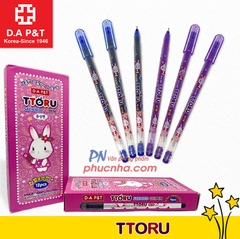 Bút gel D.A P&T TTORU 0.4mm (12) - Mực Xanh/ tím/ đỏ/ đen