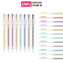 Bút gel bấm nhiều màu delight Deli G118 0.5mm (12)