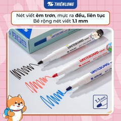 Bút lông bảng Thiên Long WB-02 cây nhỏ nét 1.1mm, mực xanh (20)