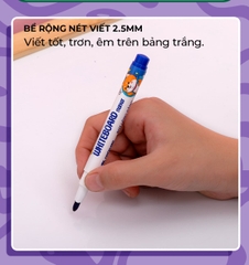Bút lông bảng Thiên Long WB-02 cây nhỏ nét 1.1mm, mực xanh (20)