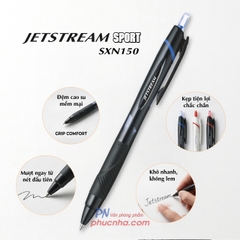 Bút ký Uni-ball SXN-150-07 Jetstream semi gel bút bi bấm 0.7mm, mực xanh (10)