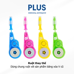 Băng xóa kéo Plus WH-105T V+ 5mmx12m (10/100) thế hệ mới – Dễ thay ruột, thiết kế công thái học