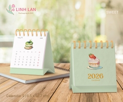 Lịch để bàn Linh Lan Décor 2026 lò xo chữ A - size S 9x10.7cm (2 màu)
