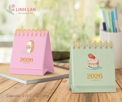 Lịch để bàn Linh Lan Décor 2026 lò xo chữ A - size S 9x10.7cm (2 màu)