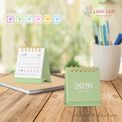 Lịch để bàn Linh Lan Décor 2026 lò xo chữ A - size XS 6.5x7cm (6 màu)