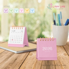 Lịch để bàn Linh Lan Décor 2026 lò xo chữ A - size XS 6.5x7cm (6 màu)