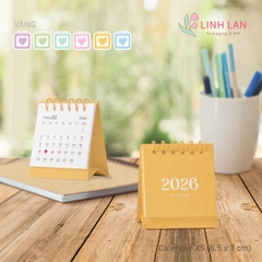 Lịch để bàn Linh Lan Décor 2026 lò xo chữ A - size XS 6.5x7cm (6 màu)