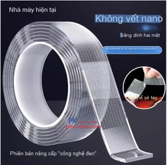 Băng keo 2 mặt siêu dính trong suốt, băng keo nano 2 mặt