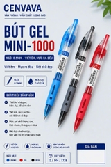 Bút gel Cenvava Mini-1000 0.5mm, Mực Xanh/ Đỏ/ Đen (12) bút nước, bút bi mực nước bấm