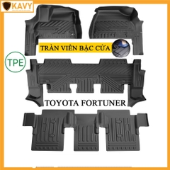 Thảm lót sàn ô tô Toyota Fortuner 2017-2024 đúc nguyên khối TPE tràn viền cửa không mùi, cao cấp