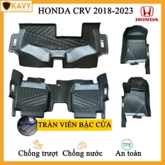 Thảm lót sàn xe ô tô Honda CR-V 2018-2023 đúc nguyên khối TPE chống trơn trượt tràn viền bậc cửa