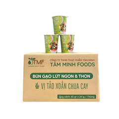CARTON 24 CUPS INSTANT BROWN RICE NOODLE - SOUR & SPICY SEAWEED