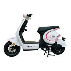 Xe máy điện Hugo S3 màu trắng hồng
