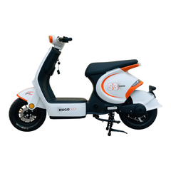 Xe máy điện Hugo S3 màu trắng cam
