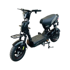 Xe đạp điện Hugo Tom 12a màu đen tem xanh rêu