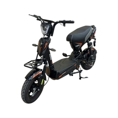 Xe đạp điện Hugo Tom 12a màu đen tem cam