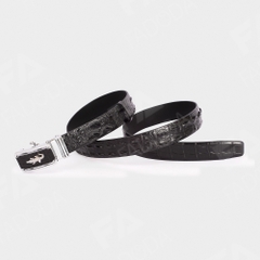 Thắt lưng da cá sấu thật dây ghép bản nhỏ 3,5 cm màu đen CB02GD