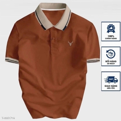 Áo thun polo cổ bẻ thêu logo sừng hươu vải thun cotton co giãn 4 chiều cực sang trọng