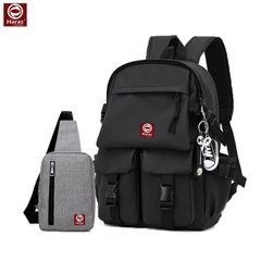 Combo balo ulzzang hàn quốc thời trang HR284 và túi đeo chéo cá tính HR147 - Haras