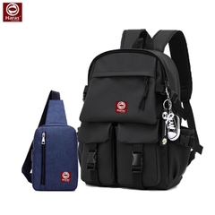Combo balo ulzzang hàn quốc thời trang HR284 và túi đeo chéo cá tính HR147 - Haras