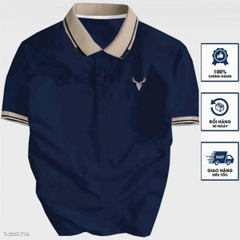 Áo thun polo cổ bẻ thêu logo sừng hươu vải thun cotton co giãn 4 chiều cực sang trọng