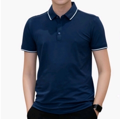 Áo thun polo phối viền cổ viền tay