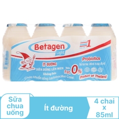 Sữa chua uống lên men Bentagen không béo lốc 4 85ml