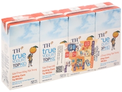 Lốc 4 hộp sữa chua uống Topkid hương cam 180ml