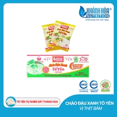 Cháo Đậu Xanh Tổ Yến Vị Thịt Bằm - Khánh Hòa Nutrition (Thùng 30 gói x 50g)