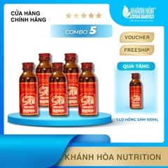 [Tặng Lọ Hồng Sâm] Combo 5 Lọ Nước Hồng Sâm Kginseng - Khánh Hòa Nutrition - Lọ 100ml