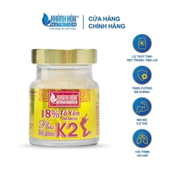 Nước Yến Sào 18% Tổ Yến Chưng Đường Phèn PLUS VITAMIN K2 - Khánh Hòa Nutrition - Lọ 70ml