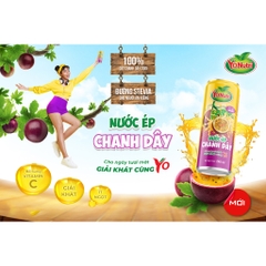 Khay 24 Lon Nước Ép Chanh Dây YoNutri -  24 lon x 240ml