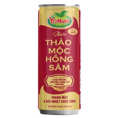 Hộp Quà TẾT Nước Thảo Mộc Hồng Sâm YoNutri - Hộp 6 lon x 240ml