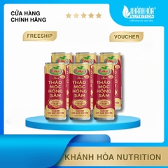 Khay Nước Thảo Mộc Hồng Sâm Hàn Quốc YoNutri 24 lon x 240ml