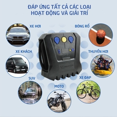 Máy Bơm Lốp Ô tô Michelin 12266 Cao Cấp Đa Năng Tự Ngắt Cho Xe Hơi từ 4 đến 16 chỗ - Hàng Chính Hãng