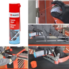 Chai Xịt Silicone Bôi Trơn Phục Hồi Cao Su và Nhựa Wurth Silicone Spray 500ml Nhập Khẩu Chính Hãng CHLB Đức WU-DDN500