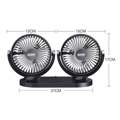 Quạt Đôi Mini Đa Năng Dùng Nguồn USB Xoay 360 Độ Công Suất Lớn Cho Ô Tô Xe Hơi Văn Phòng Gia Đình