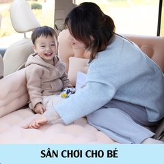 Giường Nệm Hơi Ô Tô Tiện Dụng Cao Cấp PHIÊN BẢN MỚI (vải nhung, chân đệm rời, có tựa lưng, có thanh chặn trẻ em)