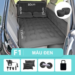 Giường Nệm Hơi Ô Tô Tiện Dụng Cao Cấp PHIÊN BẢN MỚI (vải nhung, chân đệm rời, có tựa lưng, có thanh chặn trẻ em)