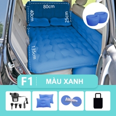 Giường Nệm Hơi Ô Tô Tiện Dụng Cao Cấp PHIÊN BẢN MỚI (vải nhung, chân đệm rời, có tựa lưng, có thanh chặn trẻ em)